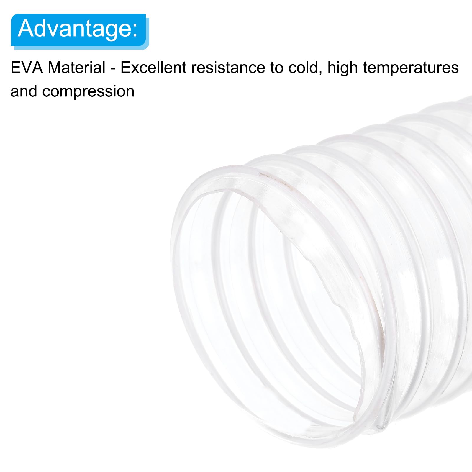 PATIKIL PVC Flexible Aspiradora Limpieza Manguera, 65mm ID 1M Longitud Polvo Colección Manguera Uso con Polvo Recolectores para Industrial Carpintería Limpiador, Blanco