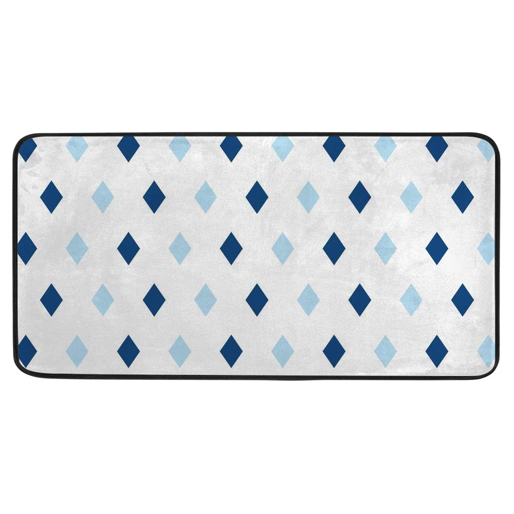 Tapis de cuisine antidérapant bleu contre la fatigue debout