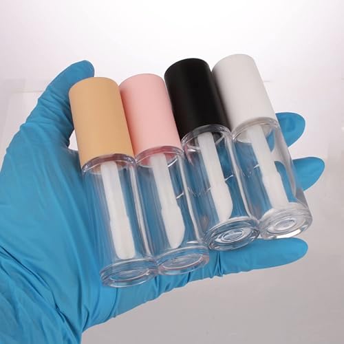 Miniatura 5 de COSIDEA 15 tubos vacíos de PETG grandes doe foot Wand Lip Gloss Tubes de 0.3 fl oz 0.33 oz tubo de brillo de labios rosa con aplicador de cepillo