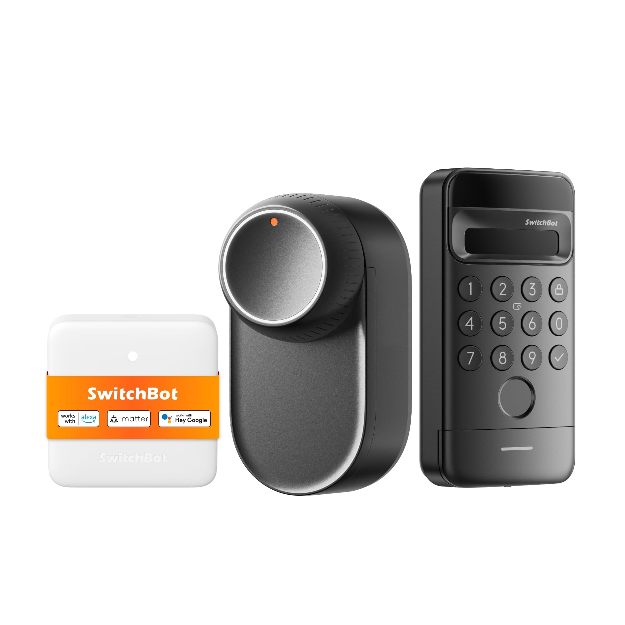 SwitchBot Smart Lock 2 WLAN mit Keypad Vision Pro – berührungsloser Zugang durch 3D-Gesichts- und Handvenenerkennung, passend für Europrofil-Zylinder, unterstützt Matter, Alexa, Google und IFTTT