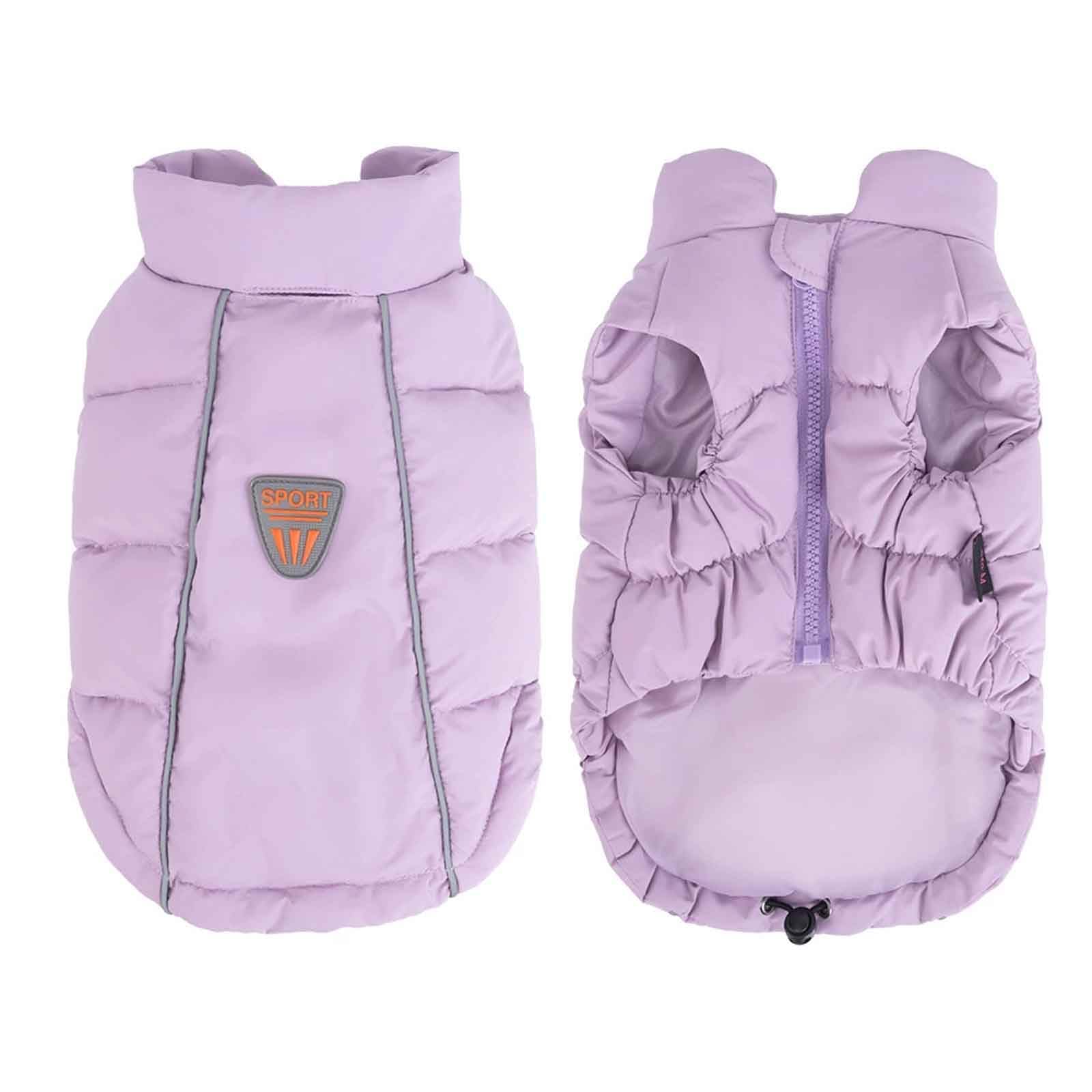 Piumino per Cani Caldo, Cappottino Cane Invernale, Giubbotto Cane Inverno con Foro per Imbracatura E Strisce Riflettenti, per Cani Piccola,Viola,3XL
