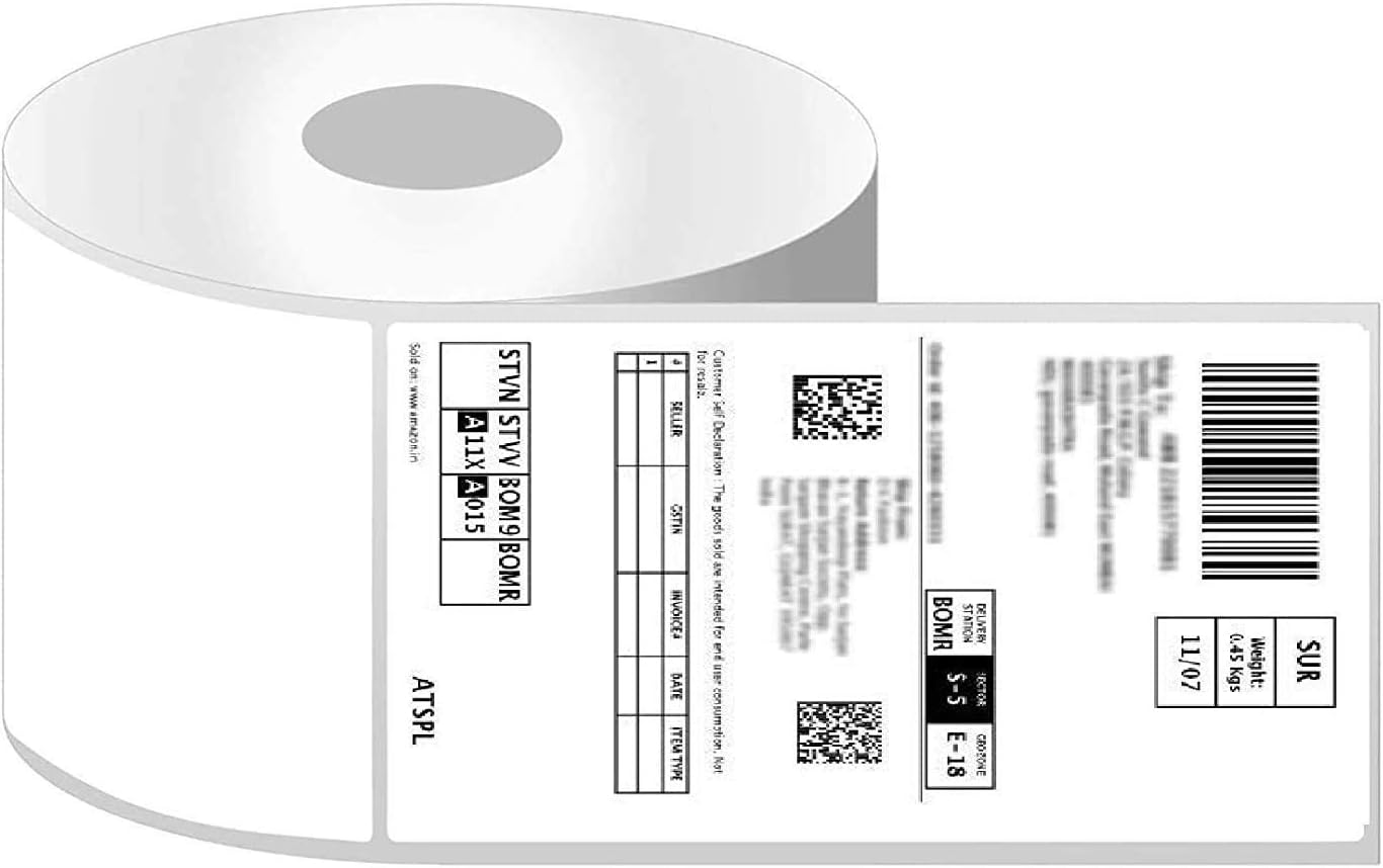 AMINIT Direct Thermal Label Rolls Shipping Label Stickers for Ecommerce Shipment and Sellerflex Barcode Labels Stickers 500 Labels per roll (1)