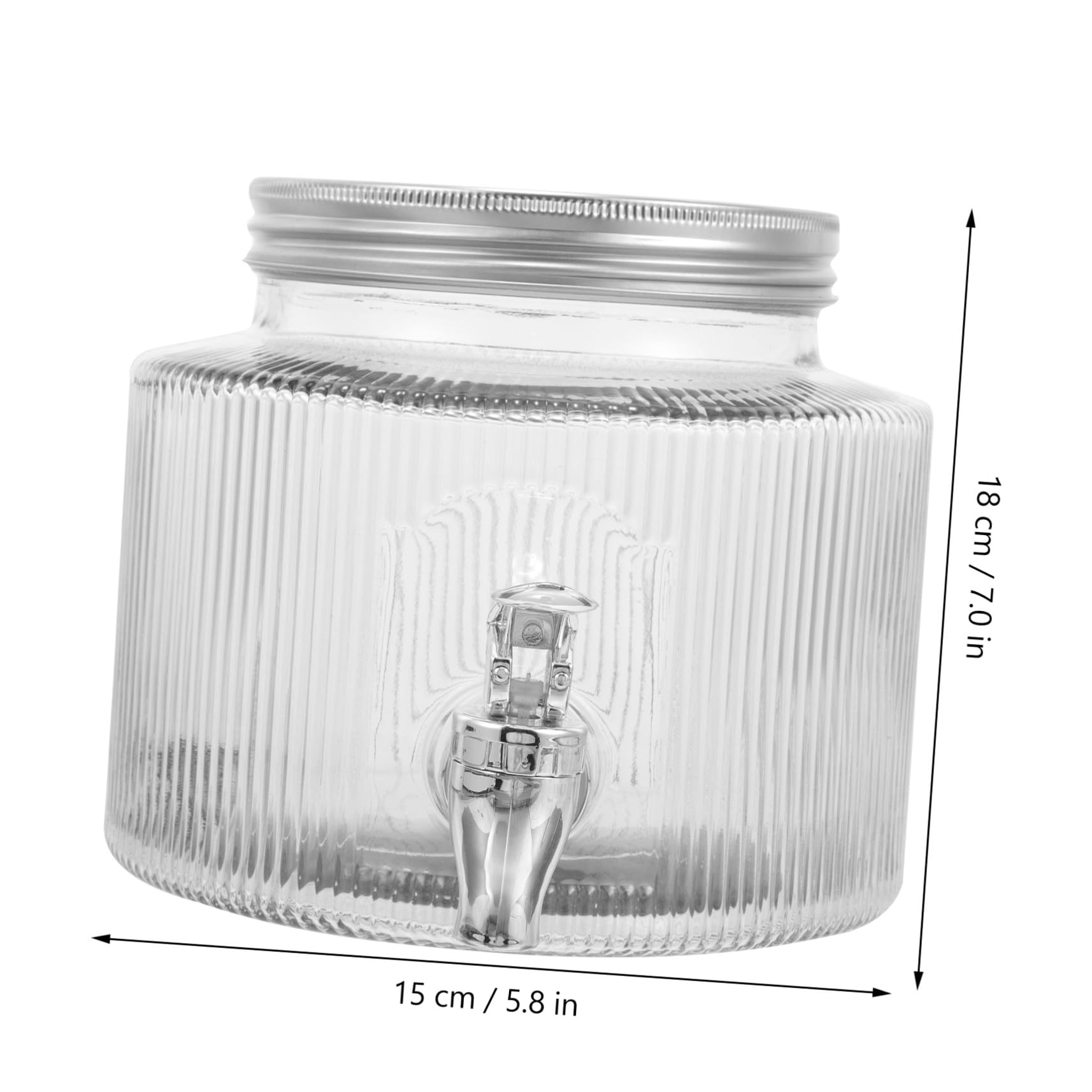 Dispenser per Bevande da 2,8l con Rubinetto e Coperchio Sigillato in Vetro Design Unico Bianco, per Cocktail, Tè alla Frutta e Feste