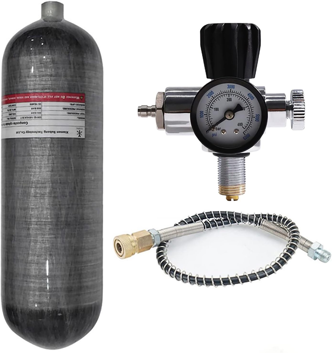 TUXING 4500psi Carbon Fiber Air Tank 6.8L (Empty Bottle)& Pcp Paintball