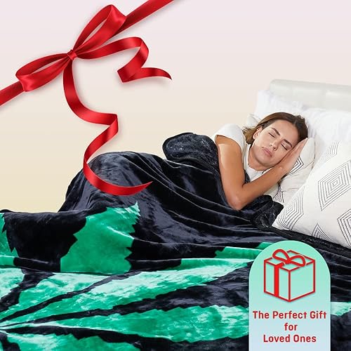 Miniatura 4 de Hiyoko Manta de marihuana tamaño Queen - Decoración de cosas de marihuana, mantas de hojas de marihuana - Cosas para adultos