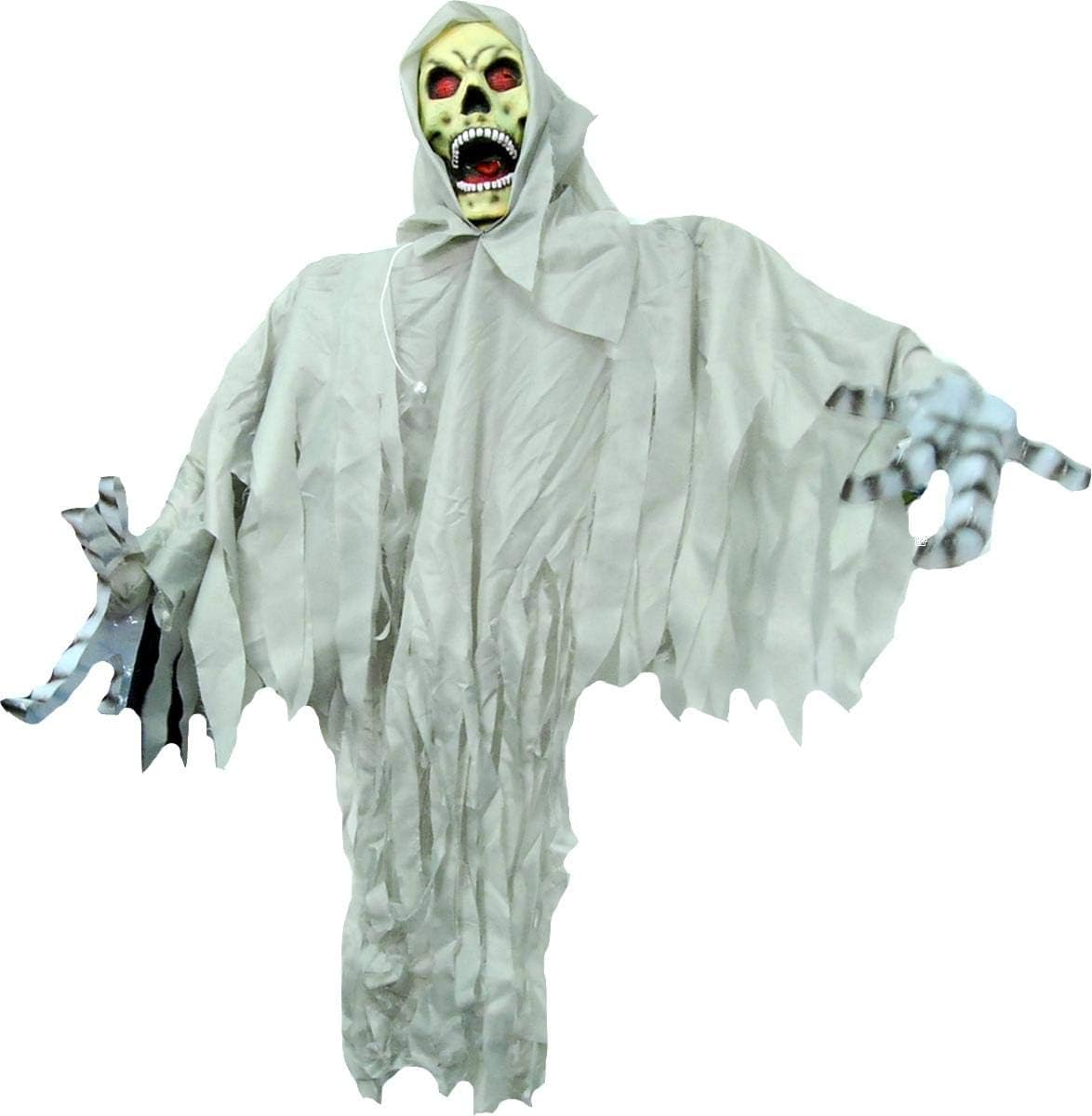 Morbid Enterprises Unisex Adult Hanging Eye-Popper Skull Animated Prop Red Small