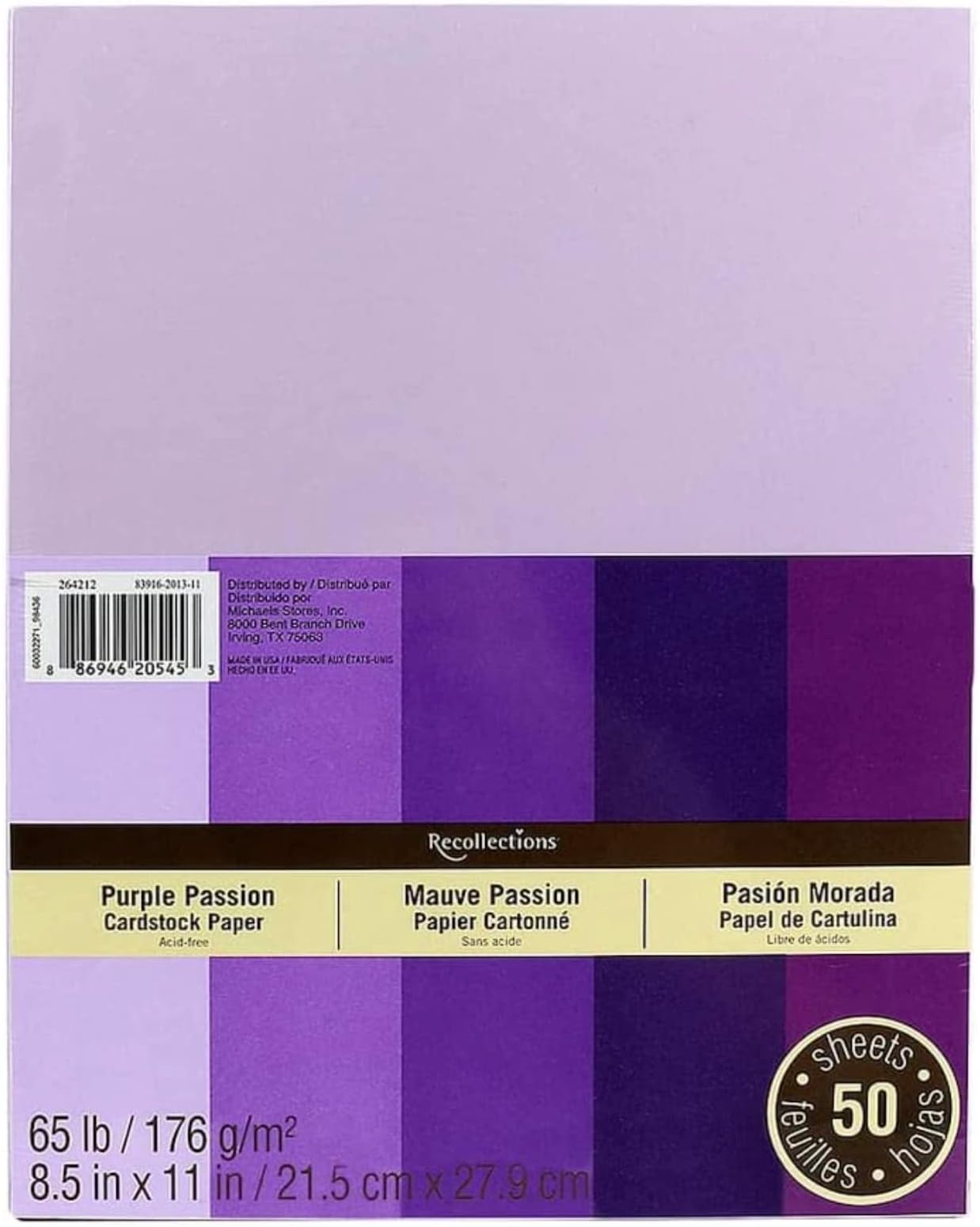 Cardstock Paper, 8 1/2" X 11" Purple Passion
