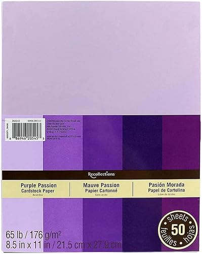 Recollections Papel de cartulina, 8 1/2" X 11" Purple Passion