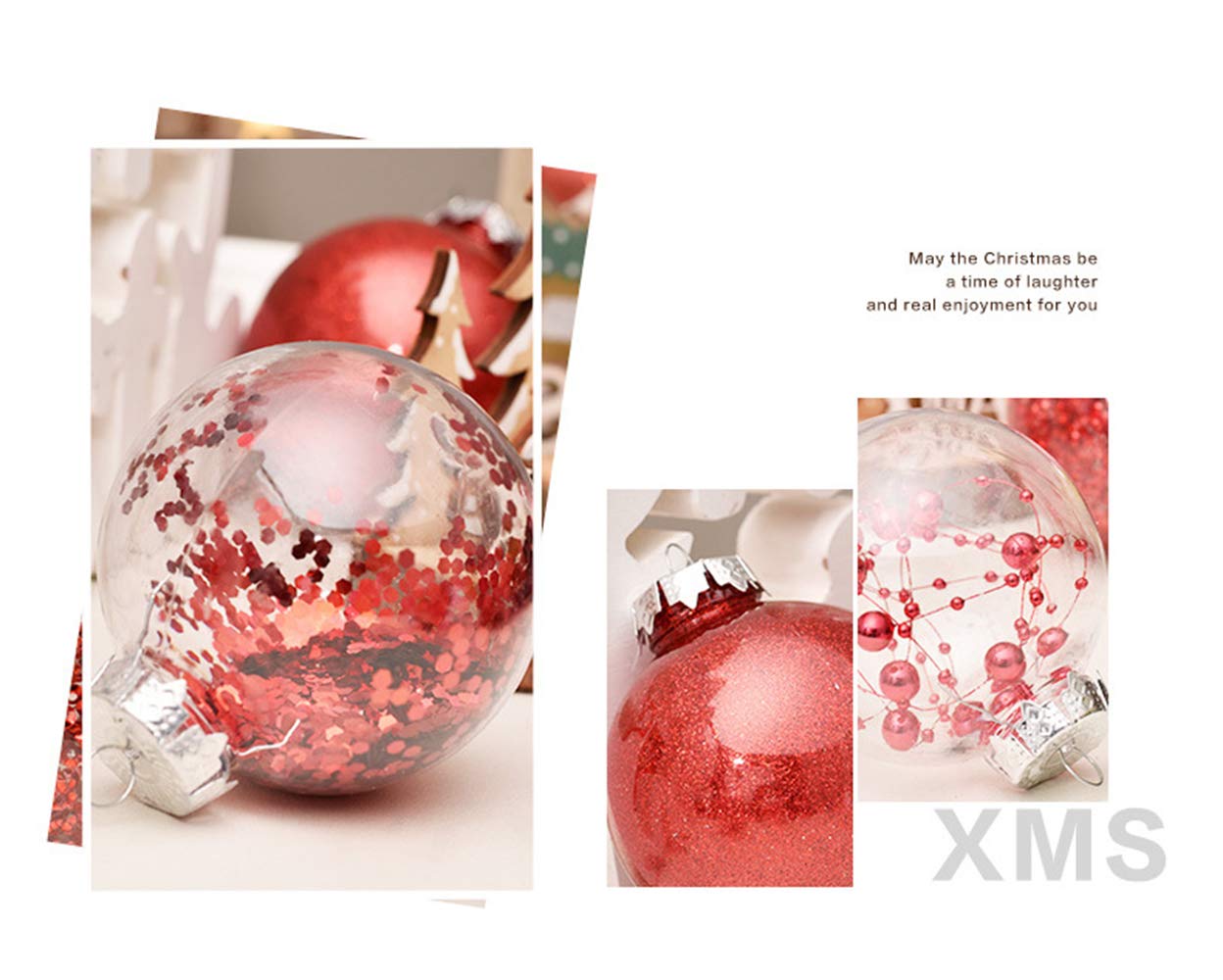 Weihnachtsbaum-Dekorationskugeln Weihnachtskugeln Gadget Set Familie Festival Hochzeit Treffen Zusammen Zubehör bruchsicher (30 Stück) 6 cm, 7