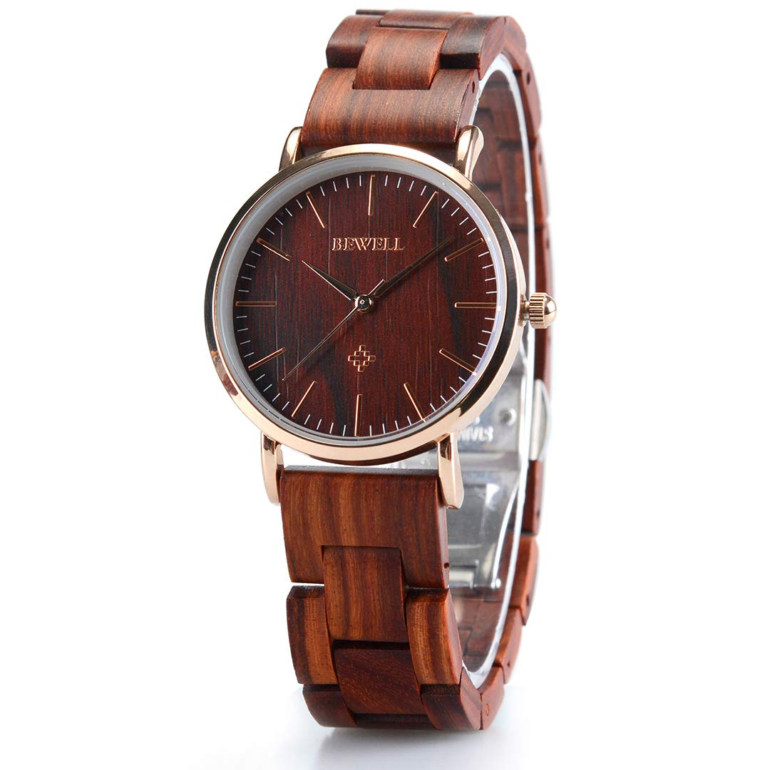 BEWELL Wooden Watches for Men Women Slim Analog Quartz Minimalist Couple Wrist Watch W163A (B0829LLBVT) Amazon Price History, Amazon Price Tracker