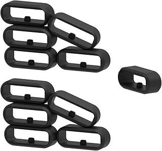 20MM Compatible with Amazfit Bip Smartwatch Security Loops Rubber Silicone Keeper Rings Soft Durable Fastener Loop Anti-Slip Band Holder Retainer Ring Fastener Rings for Amazfit Bip (10 -Pack)