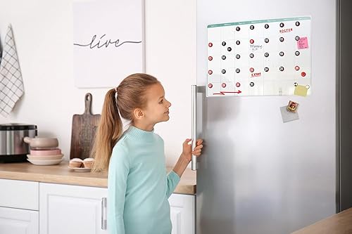 Miniatura 2 de ZZAIM Azulejos magnéticos de doble cara para fecha y día de la semana, juego de números de ferrita extra fuertes para refrigerador, tableros de