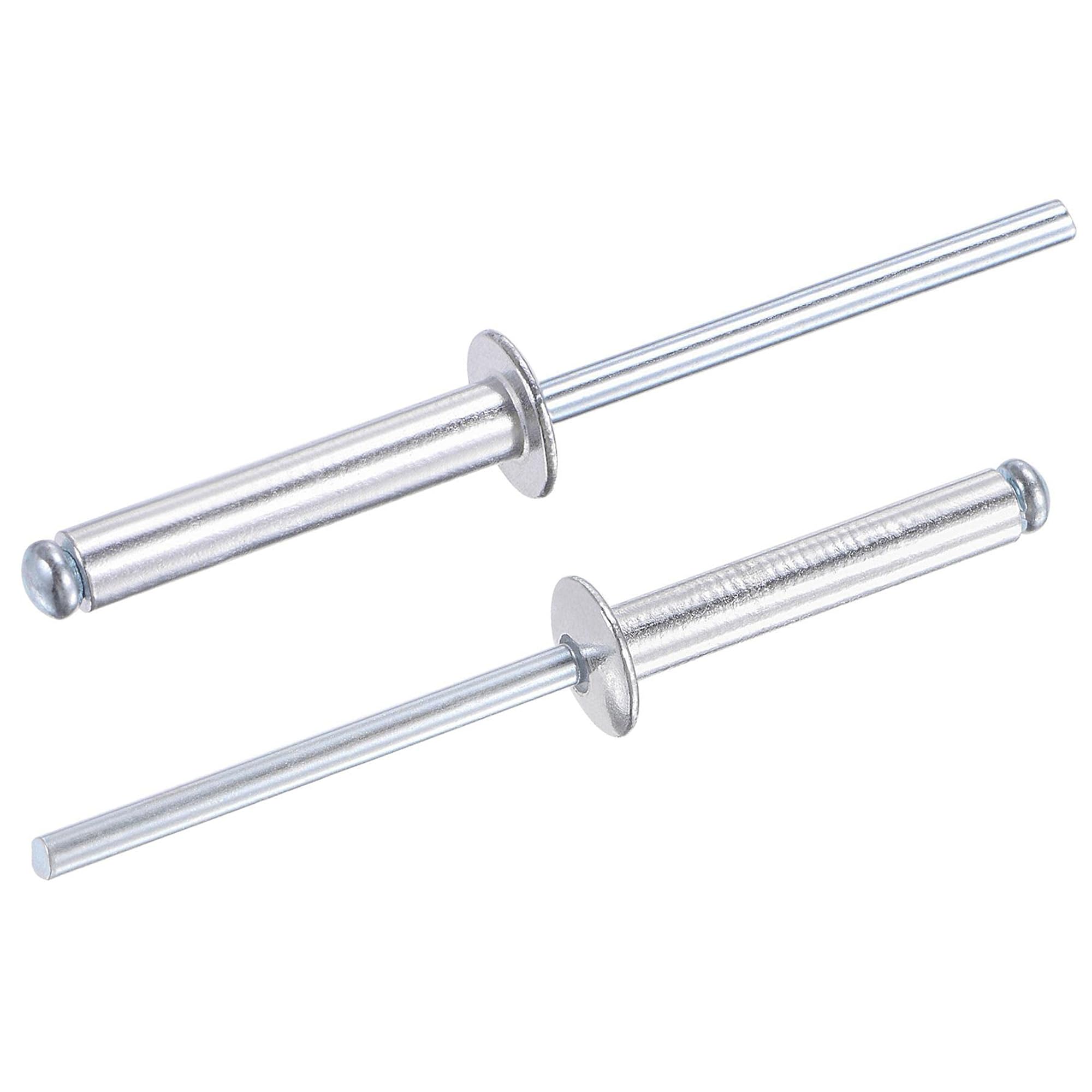 TA-VIGOR 60Pcs 4mm x 25mm Aluminium Blind Rivets, Open End Pop Rivets with Dome Head
