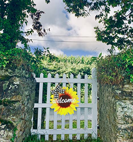 Sunflower Door Sign Summer Welcome Door Hanger For Front Door Decoration Door Sign Sunflower 12Inch Welcome Wood Wreaths Door Hanging Farmhouse Porch Wall Decor Indoor Outdoor #TOP5
