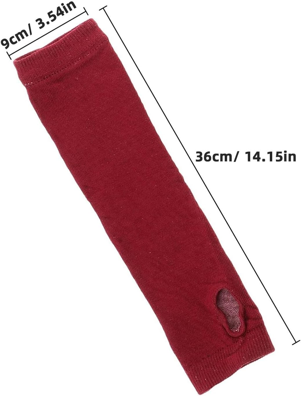 MAGICLULU 3 Pairs Women’s Fingerless Gloves Arm Warmers with Thumb Hole Long Cotton Knit for Winter Cold Weather Stretchy Lightweight Black Dark Gray Rose Red