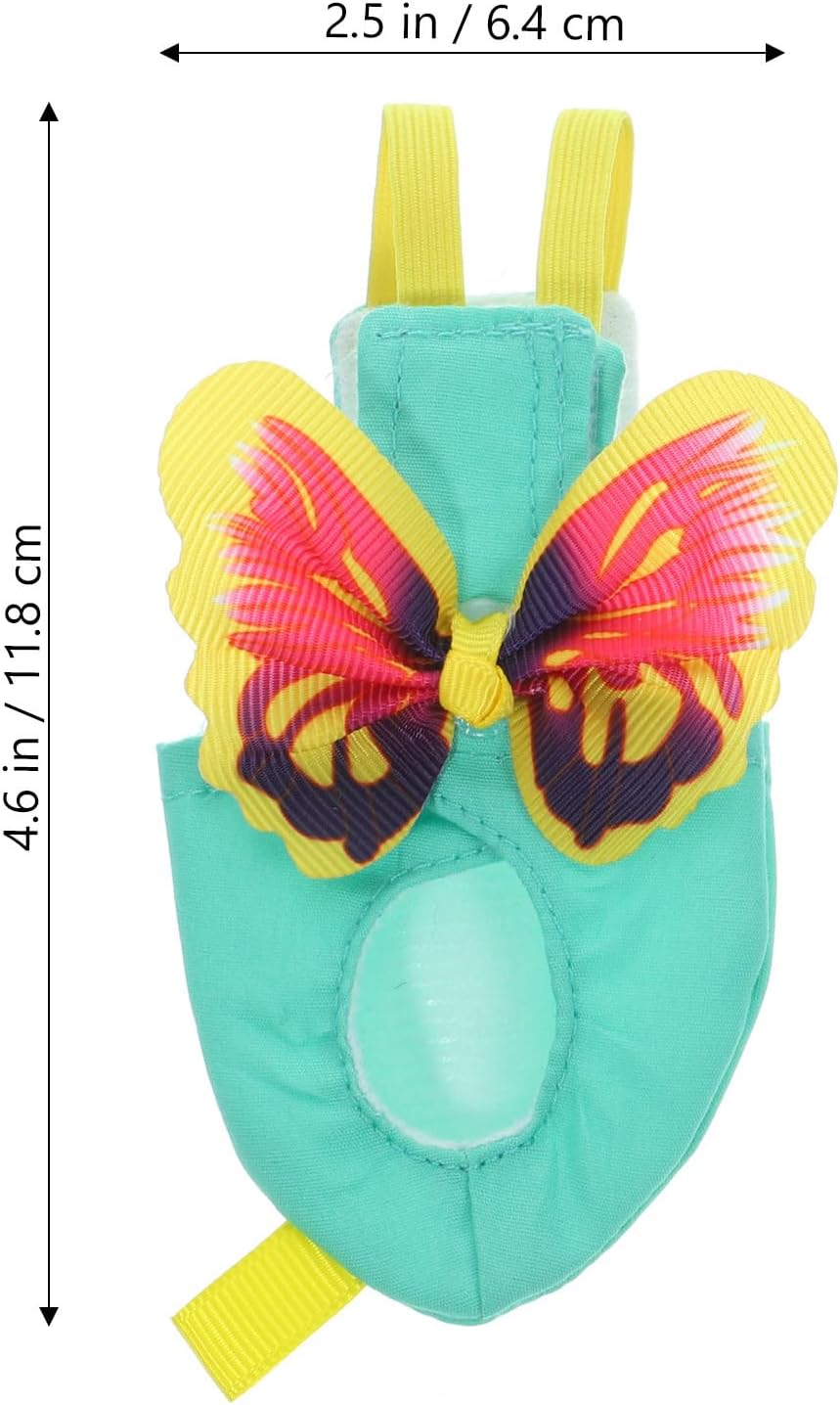 Bird Diaper Harness Set with Leash for Small Birds Parakeet Flight Clothes Suit S Size Yellow Butterfly Pattern Diapers for Parakeets