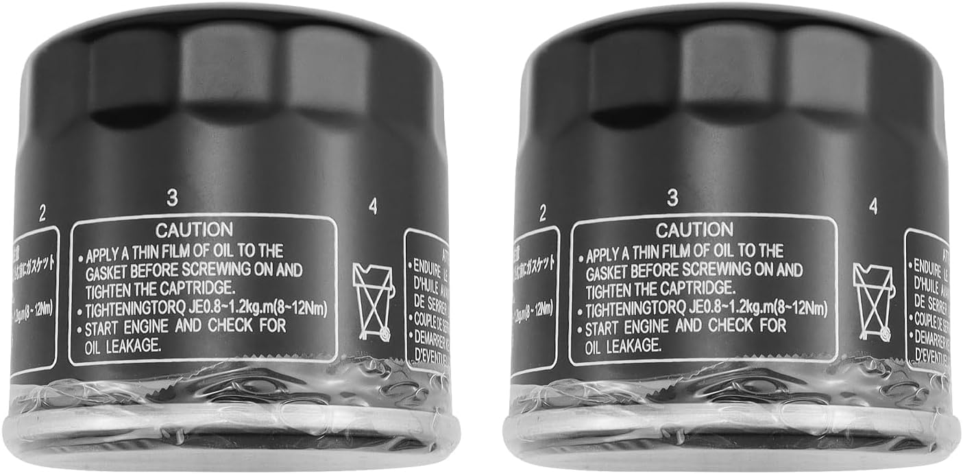 2PCS Oil Filter Compatible with Yamaha Grizzly 660 350 450 400 550 700 YFM350 Grizzly 350 auto 2x4 4x4 2007-2014 Grizzly 700 FI auto 4x4 2007-2015 Rhino 700 YXR700 FI 2008-2013