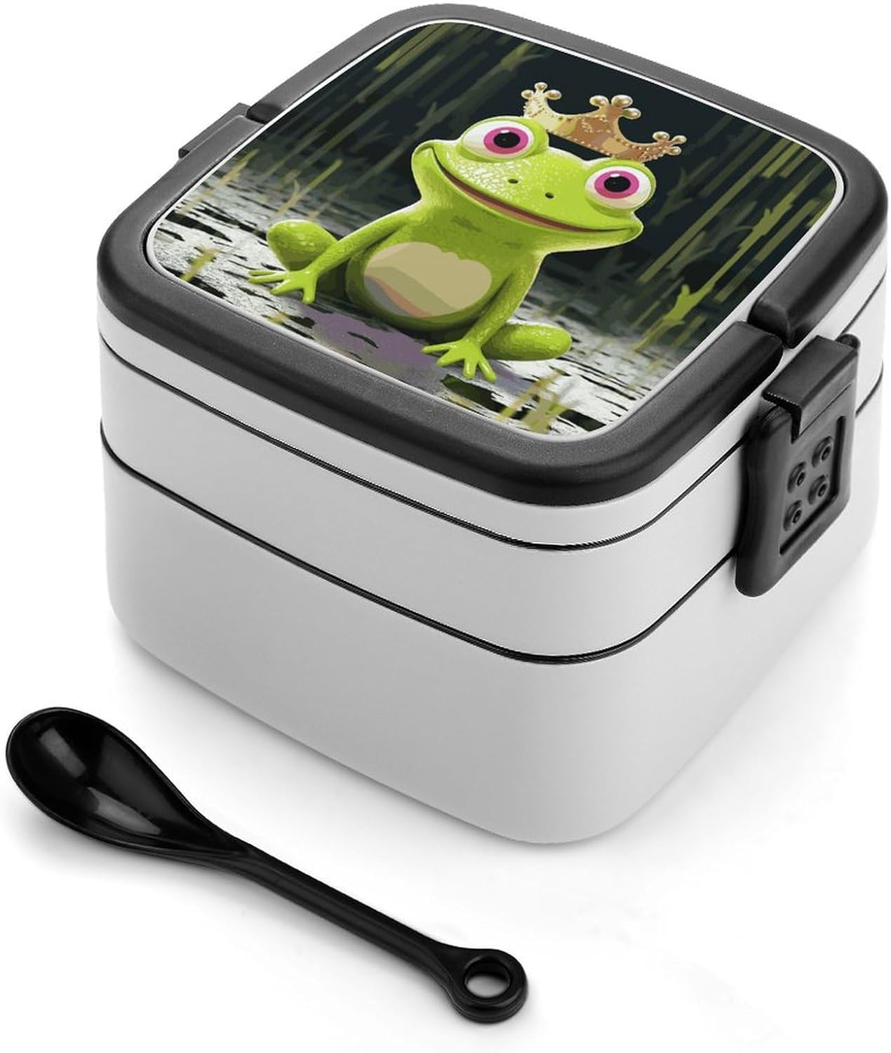 Adults Lunch Box Adult Bento Box Stackable Bento Box BPA-Free Crown Frog Lunch Box Food Container Ideal for Meal Prep, Work, And On The Go