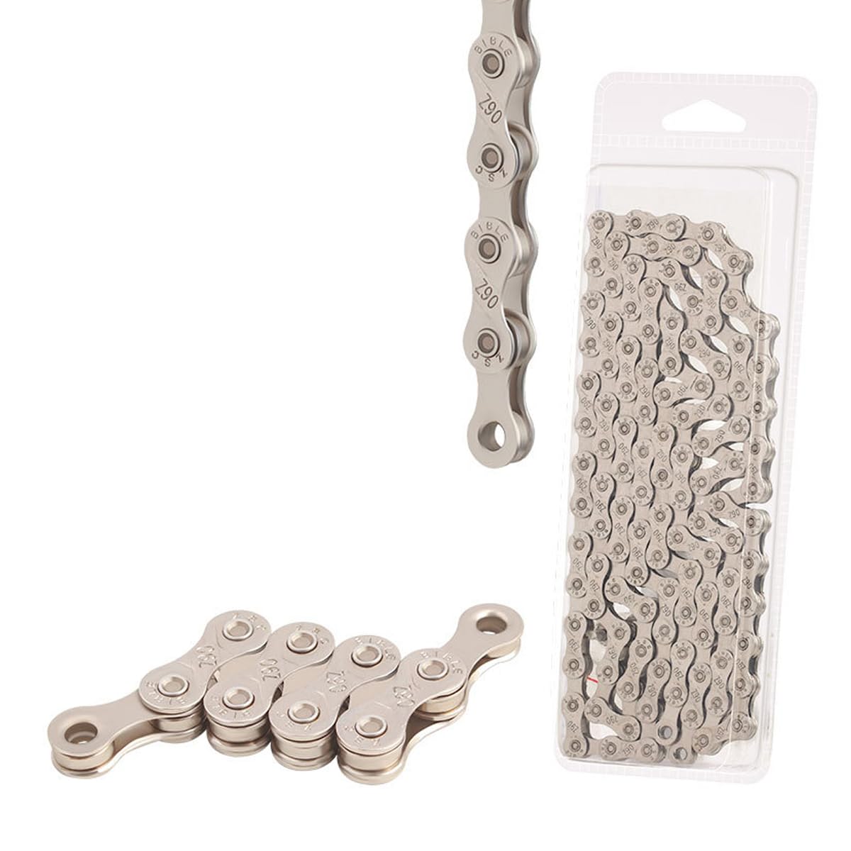 116 Link 1/2 x 11/128 Inch Stainless Steel 9-Speed Bicycle Chain for MTB/Road/E-Bike