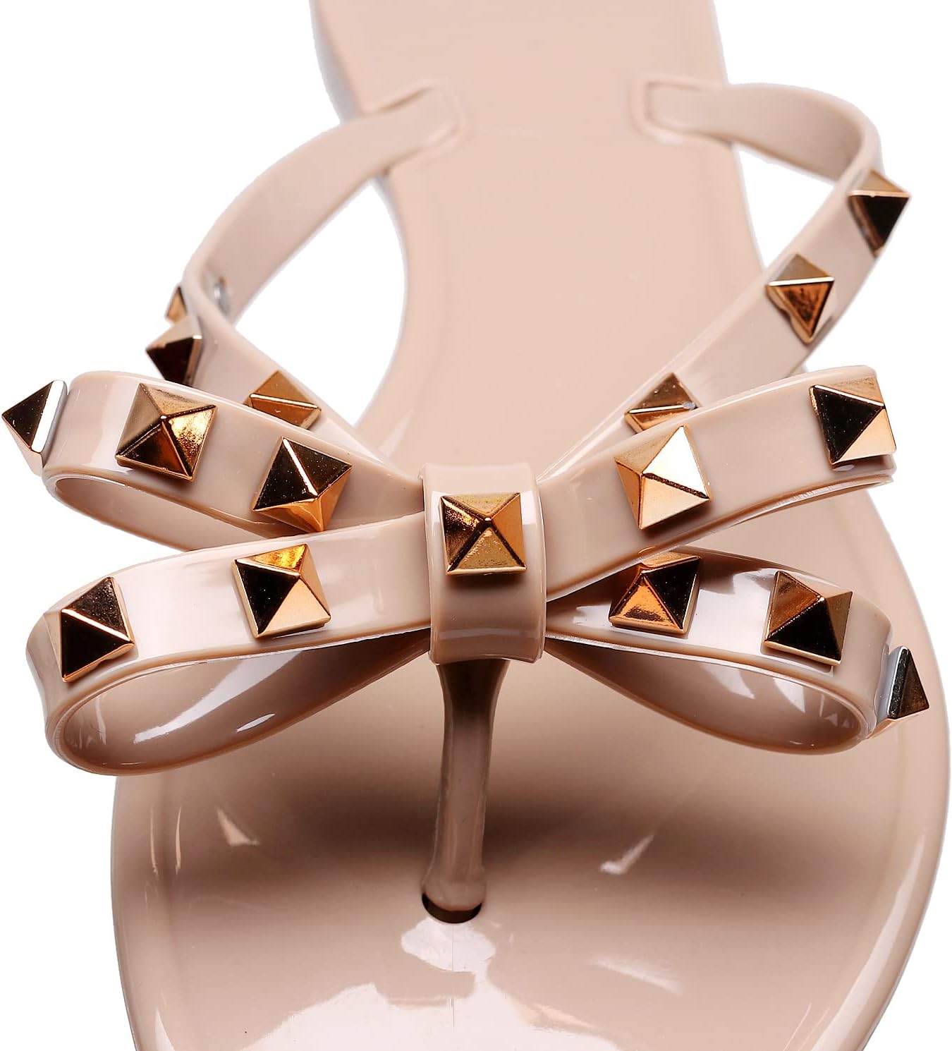 Studded Jelly Shoes for Womens Bow Flip Flops Jellies Sandals Flat Black... - Picture 56 of 174