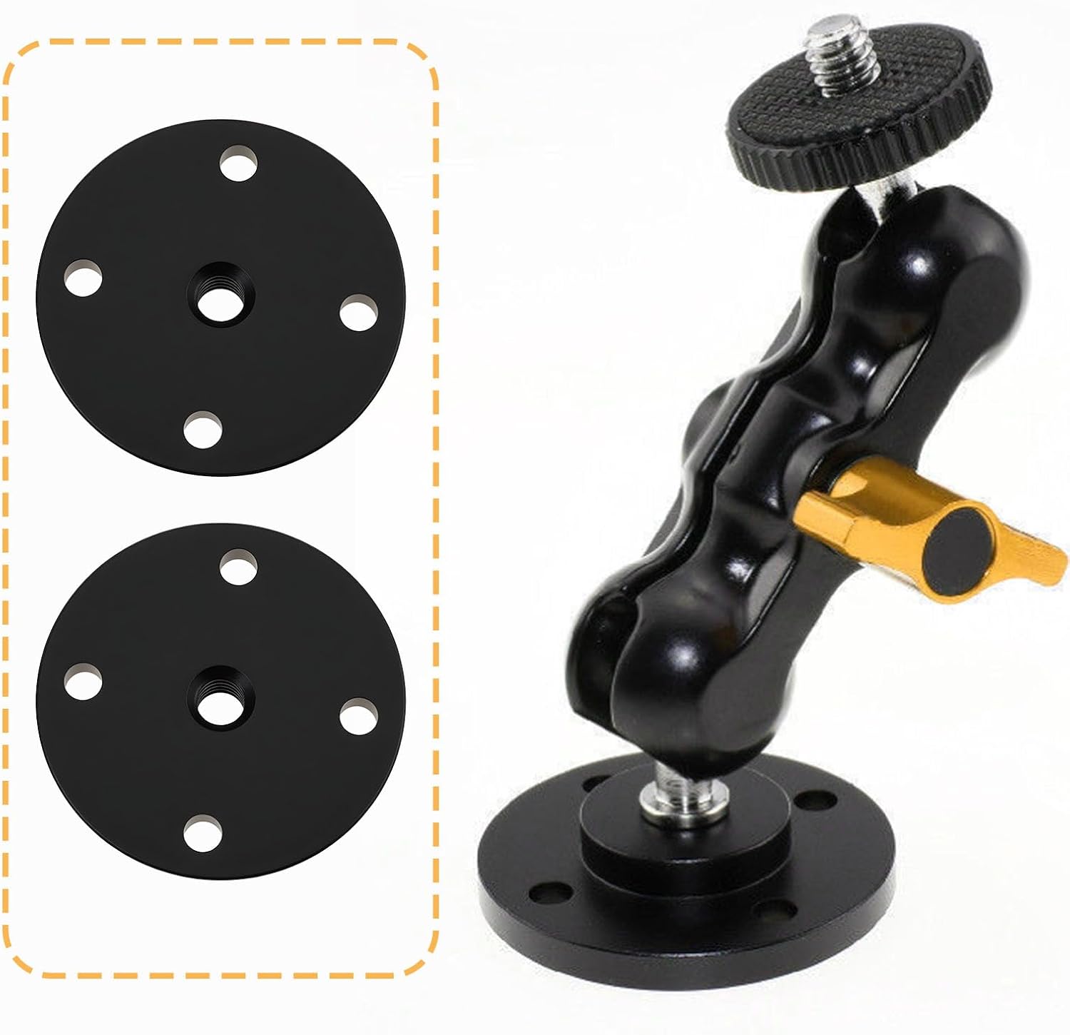 Create idea 2PCS 40x8mm 1/4-20Inch Thread Aluminum Alloy Microphone Stand Mount Adapter image 3