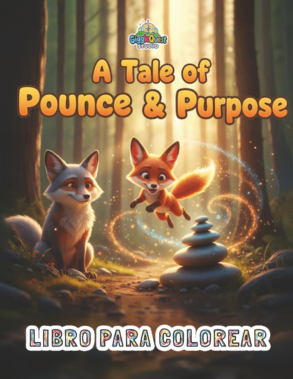 A Tale of Pounce & Purpose: Libro Para Colorear | GQ01 (Compañeros de Libros para Colorear de GiggleQuest)