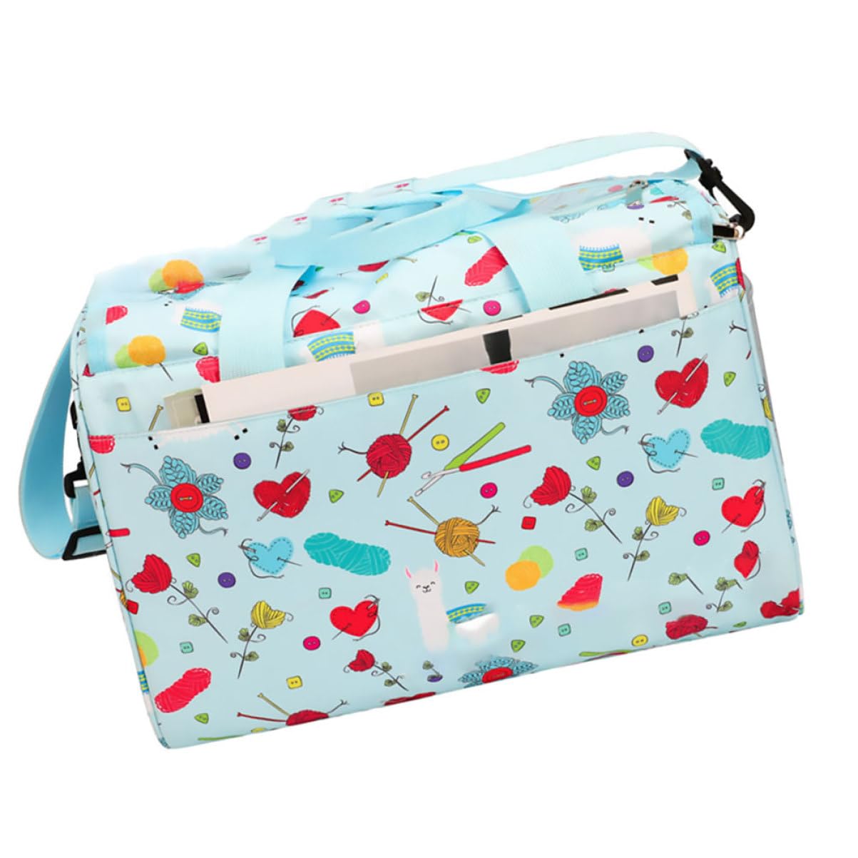 NUOBESTY Stricktasche aus Oxford Stoff mit Großer Kapazität und Mehreren Taschen zur Organisierten Aufbewahrung von Stricknadel für Reisen und Selbstgemacht Projekte