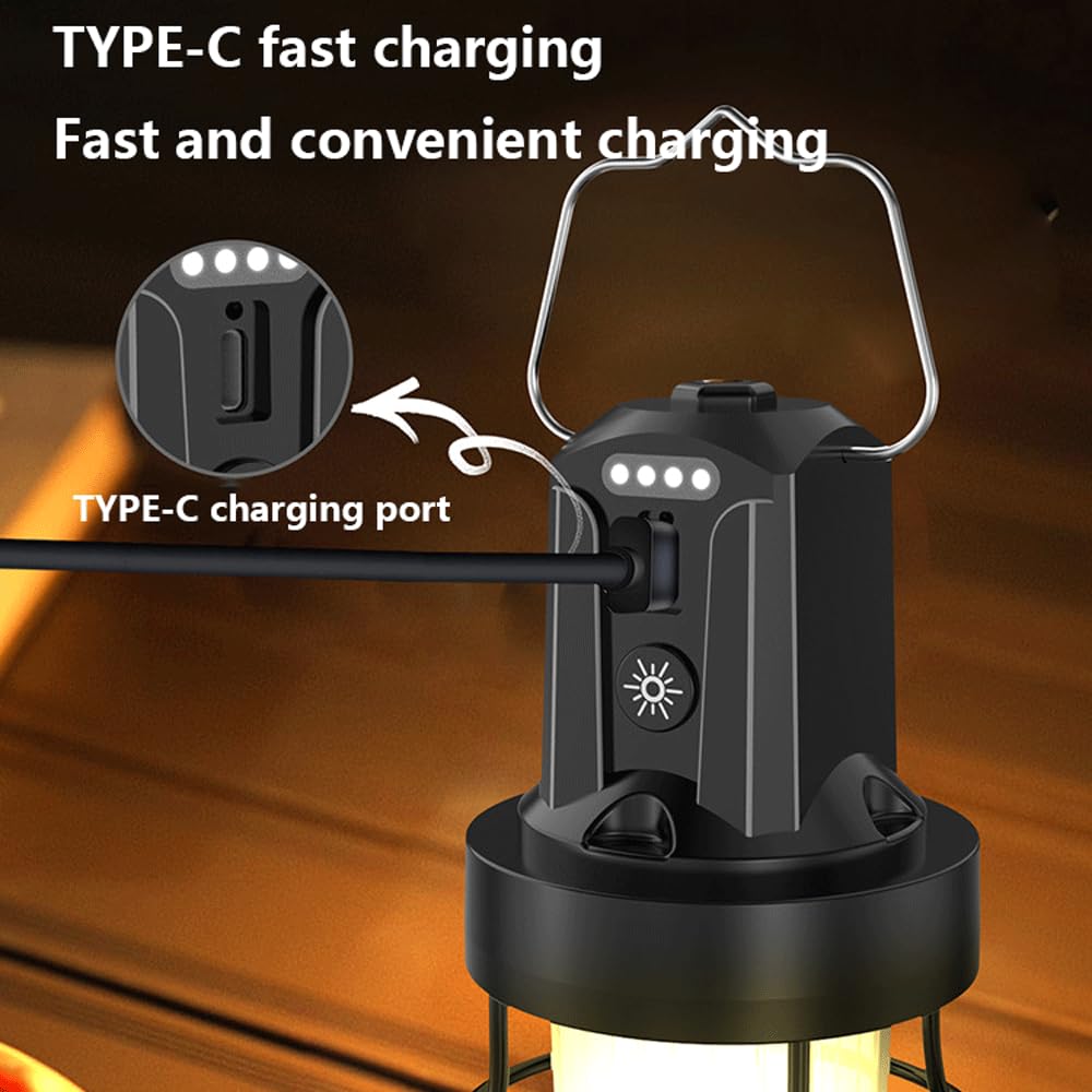 Lampada da Campeggio a LED Super Luminosa Lanterna da Esterno Ricaricabile Impermeabile Lampada da Tenda Illuminazione di Emergenza Portatile Portatile