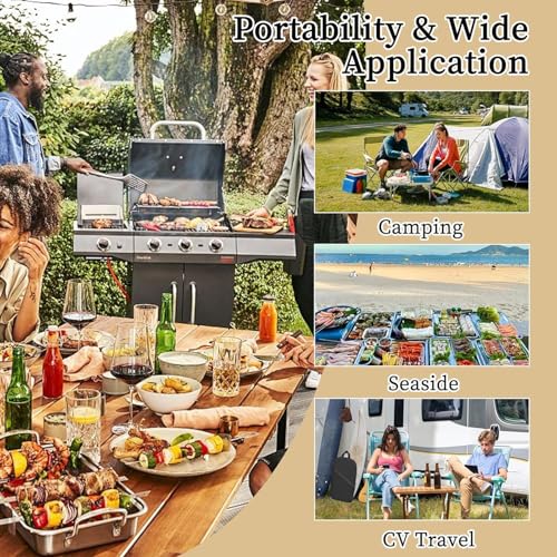 10 PCS Camping Cooking Utensils Set Camping Kitchen Utensils mit Tragbare Kochutensilien Tasche Küchenhelfer Utensilien Set Camping Kochutensilien Kochgeräte Set für Camping Wandern Picknick Grillen – Bild 4