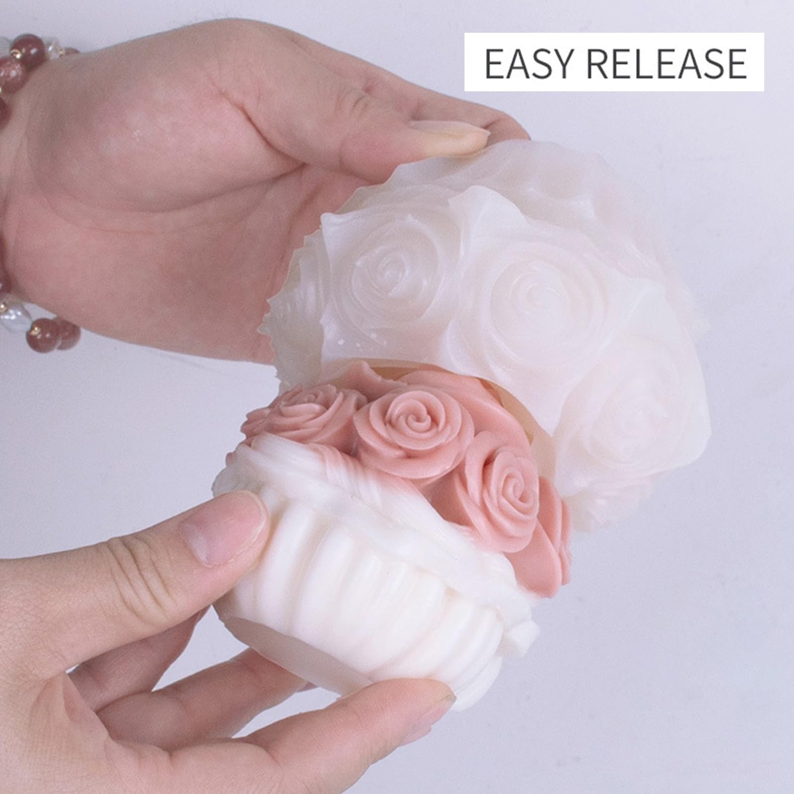Molde de silicona para velas de flores, moldes de fundición hechos a mano, moldes de yeso, suministros de manualidades para decoración de bodas