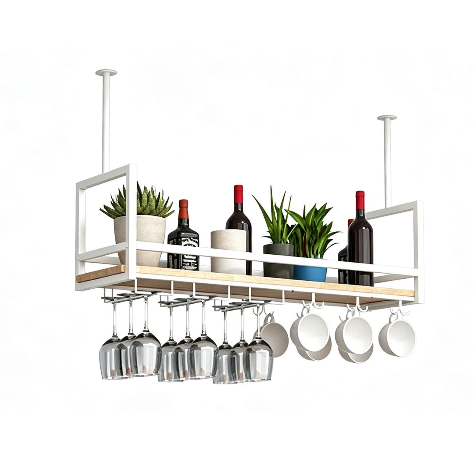 Portabottiglie da soffitto a un livello per bar ristorante da cucina