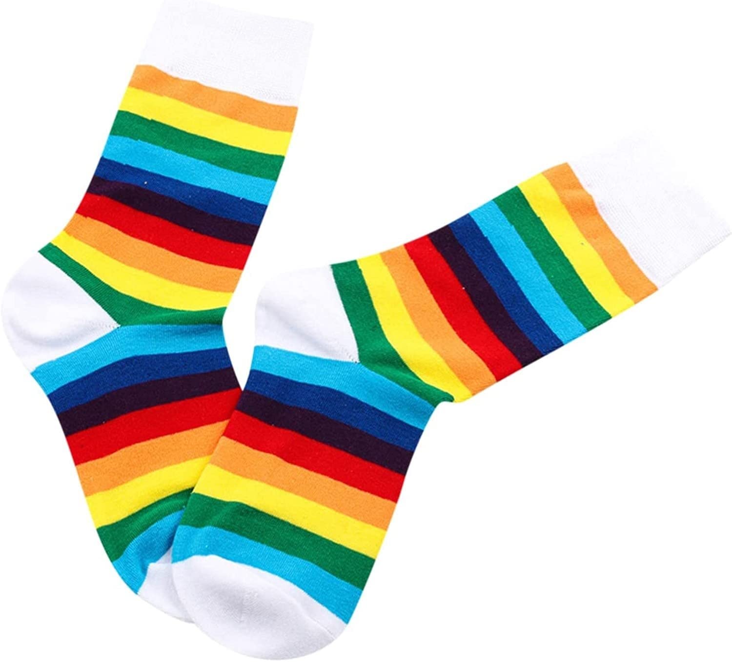 Calzini Termici Calze Invernali 6 Paia Di Calzini Da Donna Colorati A Righe Arcobaleno Calzini A Tubo Medio Casual Morbidi E Confortevoli Calzini