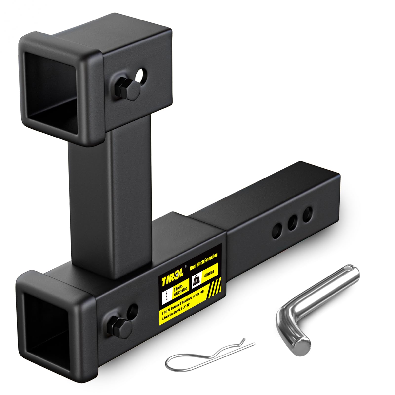 Photo 1 of TIROL 2 inch Hitch Extender Dual Hitch Extension for 2 Receiver 7.5'' Riser