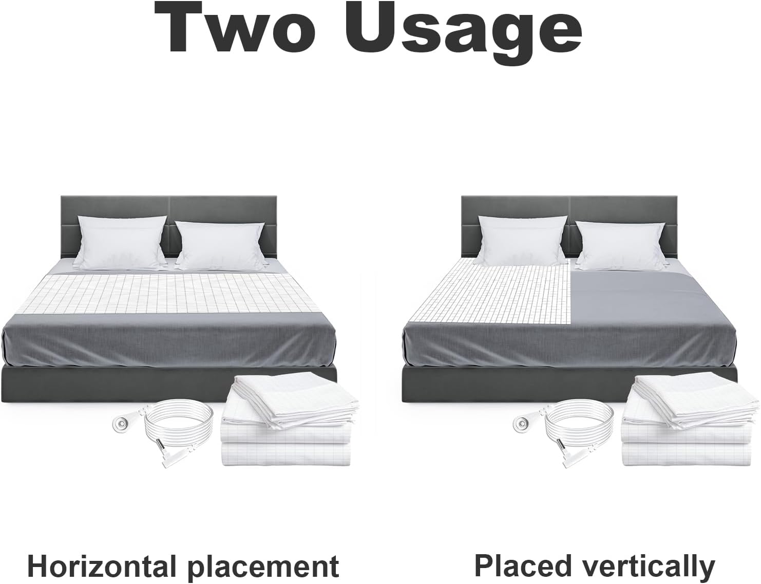 接地ハーフシート、より良い睡眠のための15フィートの接地コード付き接地ベッドシーツ 35x90インチ