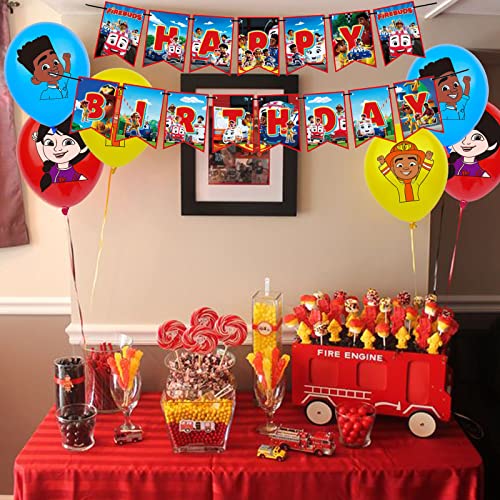 Firebuds Birthday Party Supplies, Cartoon Adeventure Theme Party Decorations With Happy Birthday Banner, Cupcake Cake Toppers, Balloons For Kids Party Favors #TOP5