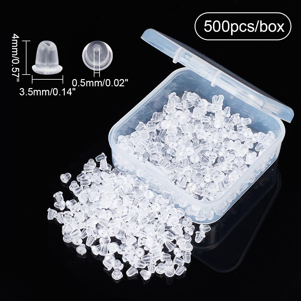 200 Stück Klare Ohrring-Sicherheitsstoppen – Gummi, 3x3 Mm – Für Ohrhaken & Fischhaken-Ohrringe