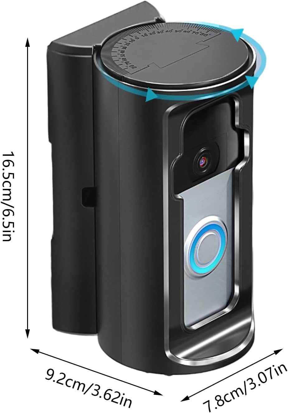 Video Doorbell Mount,Adhesive Ring Doorbell Holder for Apartment - Apartment Door Bell Stand for Wall Outdoor Protection Safety Front Commercial Home Business Renter