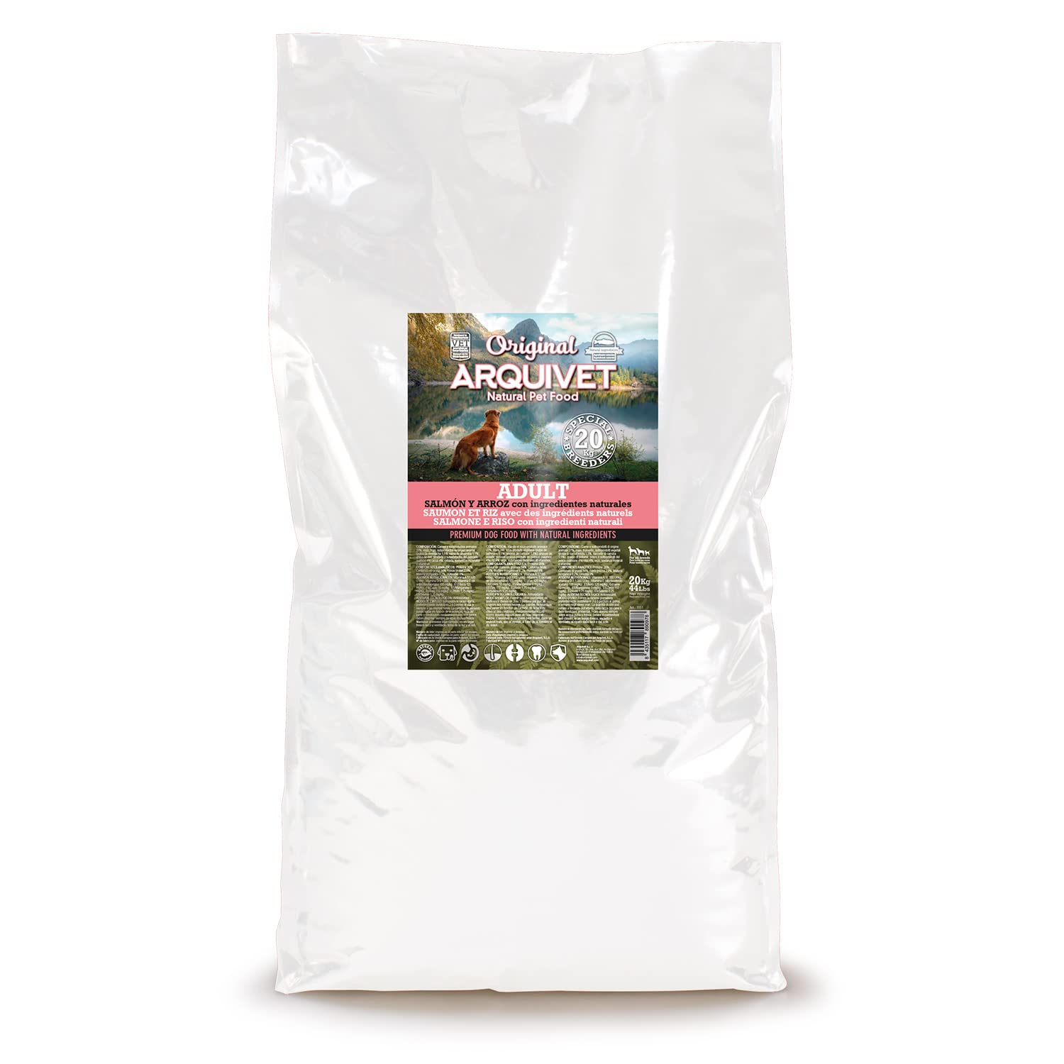 Arquivet Original Adult - Pienso para Perros Adultos - Salmón y arroz - Comida para Perros - Alimento seco para Perros - Alimentación Canina - Pienso Saludable - 20 kg