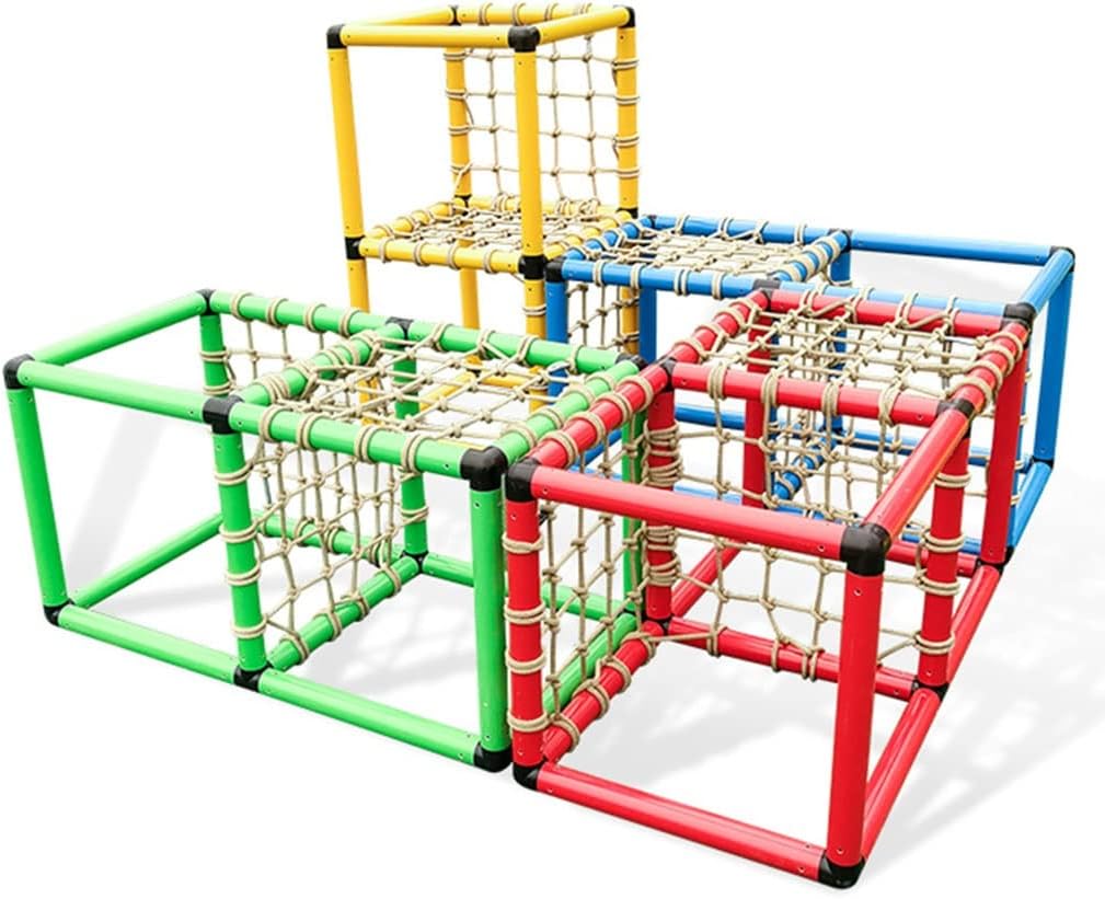 Amazon.co.jp ジャングルジム 幼稚園/庭/遊び場に適した多機能クライミングフレーム、PVCフレームとPEロープ (Color