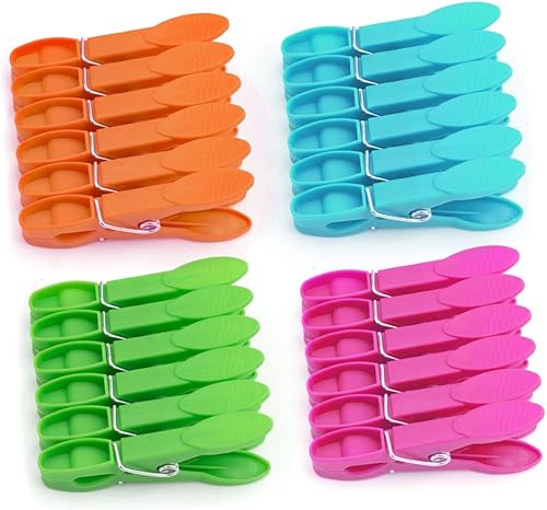 Miniatura 8 de 48 alfileres de plástico resistentes, clips de lavandería para secar ropa, clips de toalla de playa, clips de lavandería para secar ropa, clips de