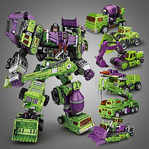 Xilala Trǎnsformérs Robot Toy, 6In1 Devastator Sets Bulldozer Bonecrusher Gt Ko Transformation Figure Toy,Children's Gifts, Birthday Gifts (Color : Green) #TOP4