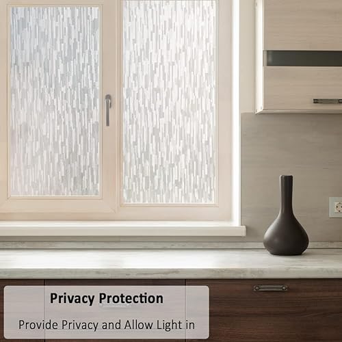 Miniatura 3 de Película de privacidad para ventana, película de vidrio esmerilado para ventana, sin pegamento, adherencia estática, extraíble, bloqueo UV,