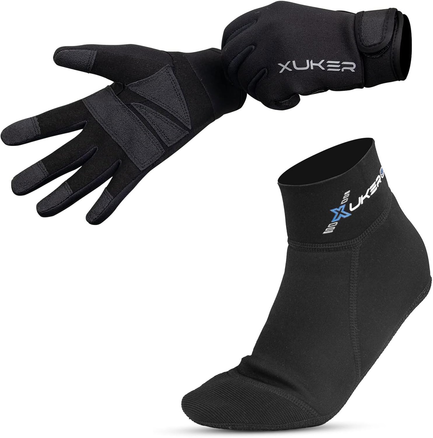 XUKER Neoprene Gloves Large, Beach Volleyball Soccer Socks Medium