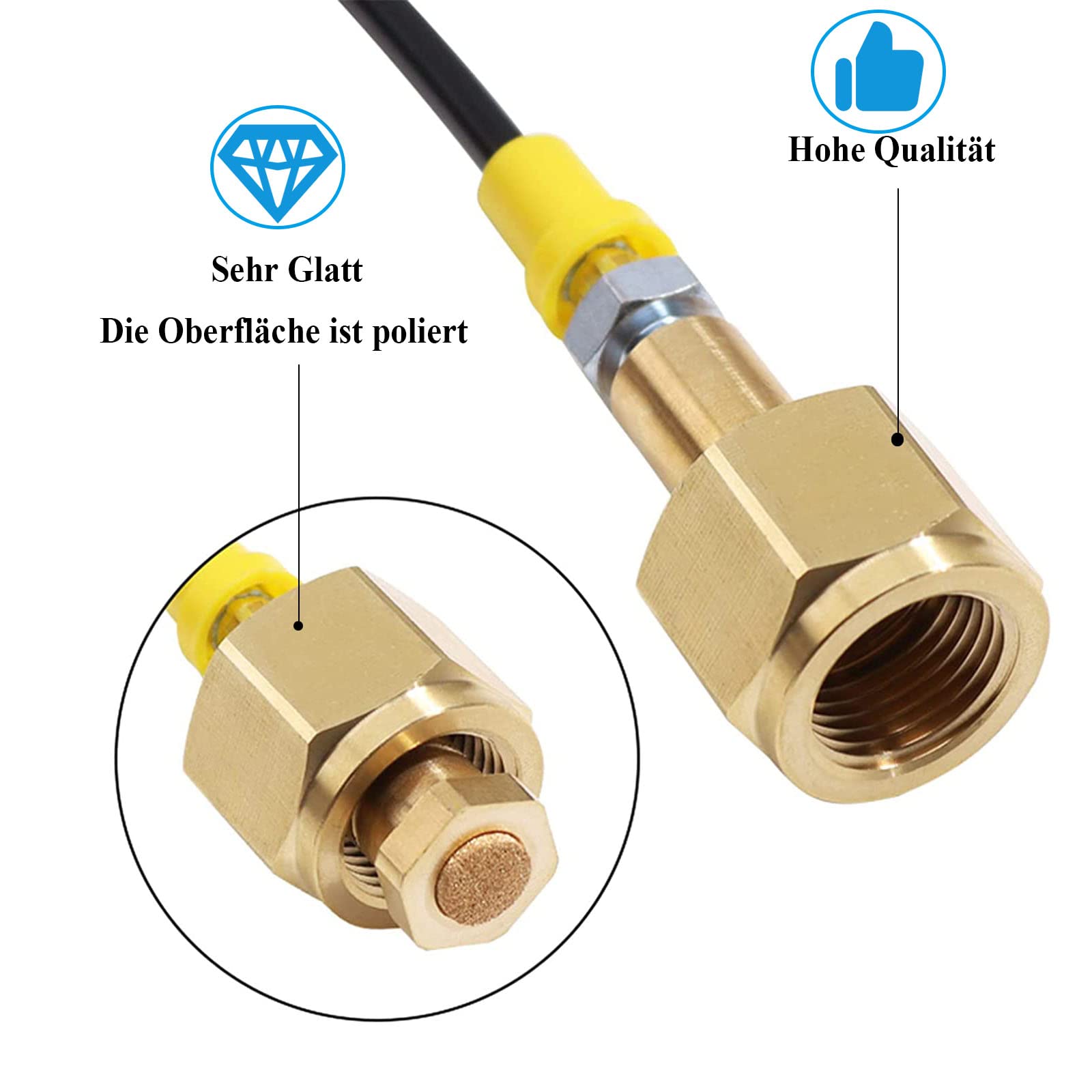 Adattatore Tubo Alta Pressione 1.5 M Per Grohe Blue Home - Collegamento A Bottiglia CO2 Grande, 1500 PSI