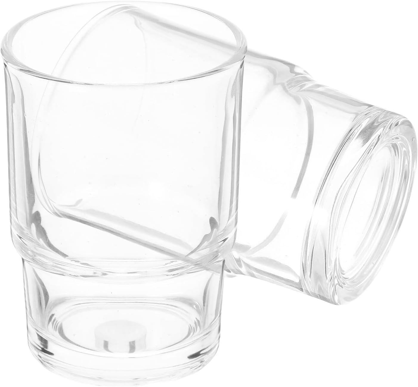 TIDTALEO 2pcs Transparent Glass Toothbrush Cups Bathroom Holder Nonslip Rinsing Tumblers for Household and Guestroom Versatile Mouthwash and Toothbrush Organizers with Moderate Capacity