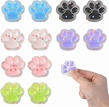 12 - piece Transparent and Colorful Cat Paw Squishies Set A Delightful Blend of Adorable Design, Stress - Relief Function, and Versatile Use for All Ages.