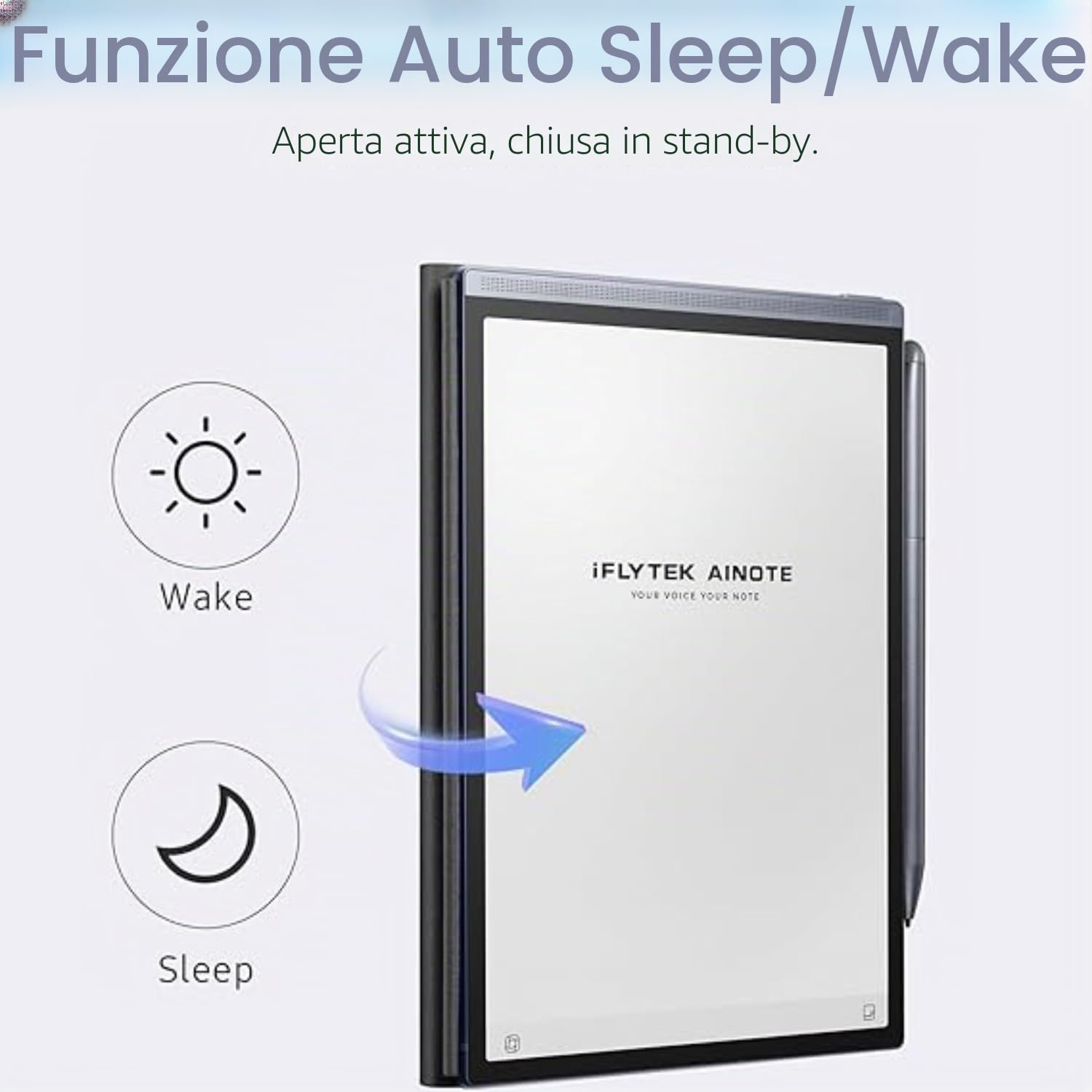 iFLYTEK Paper Tablet 8,2" Custodia in pelle PU di alta qualità, sottile e leggera, con clip per penna per vassoio di scrittura, impermeabile e antipolvere, nero