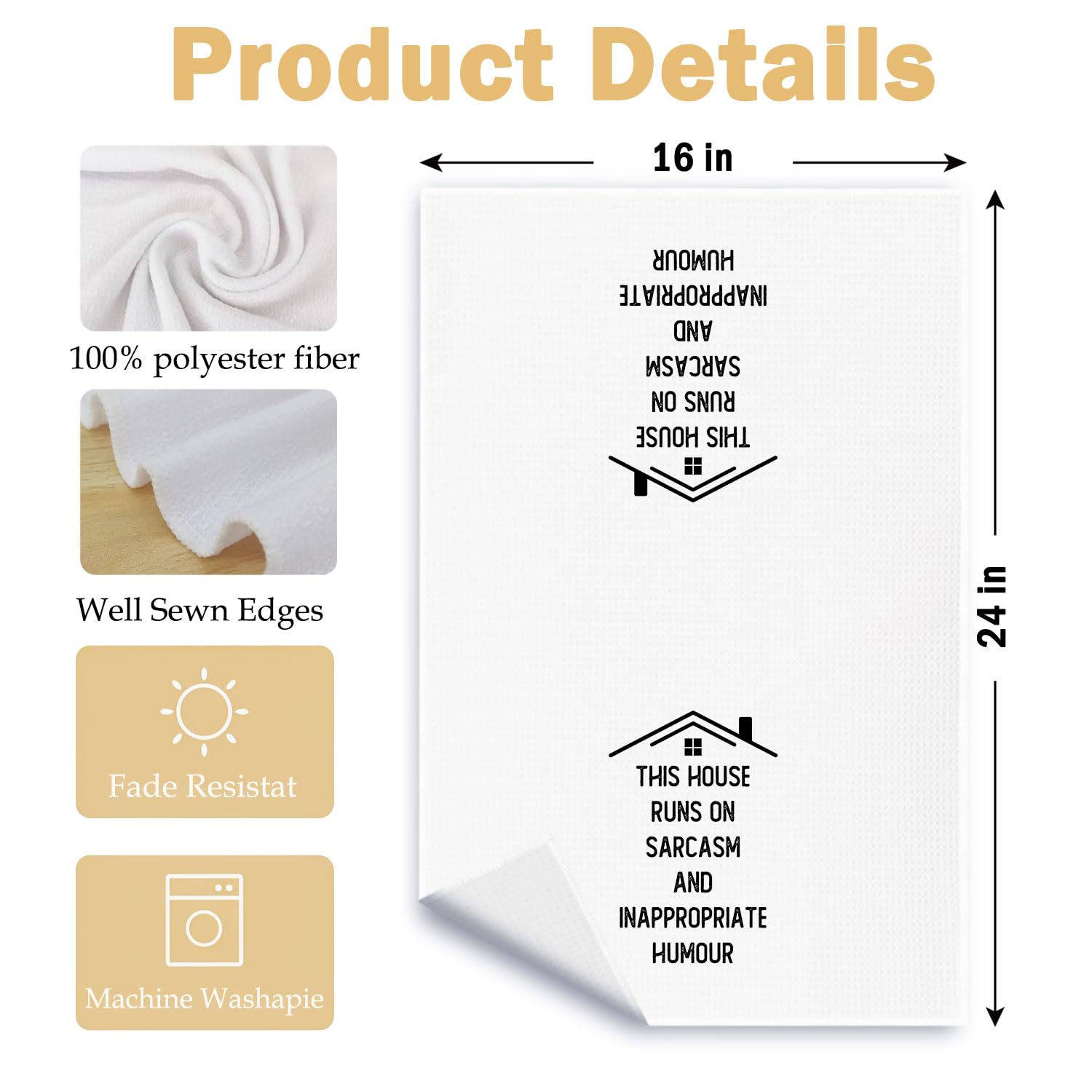Funny Housewarming Gifts Kitchen Towels, Adult Humor Gifts Dish Tea Towels, House Warming Gift New Home Decorative Hand Towel for Bathroom Kitchen, 16x24 Inch