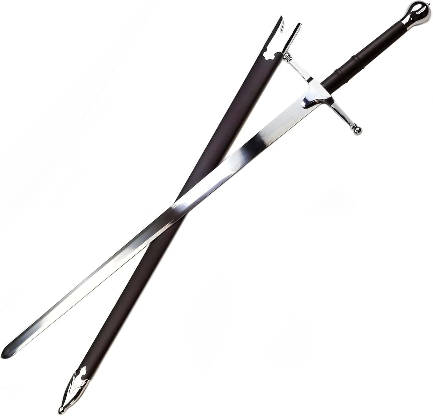 44" William Wallace Sword, One Hand Medieval Scottish Claymore Sword with Scabbard. for Collection, Gift, LARP and Cosplay