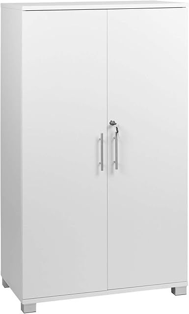 MMT Furniture Designs Ltd Office Storage Cupboard, manufactured wood laminate, White, 1200mm Tall